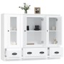 Hohes Holz-Sideboard, 3-teilig, glänzendes weißes Sperrholz von vidaXL, Sideboards - Ref: Foro24-3185297, Preis: 223,52 €, Ra...