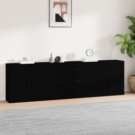 Sideboards 3 Stück schwarzes Sperrholz von vidaXL, Sideboards - Ref: Foro24-3185400, Preis: 268,22 €, Rabatt: %