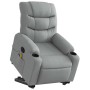 Sillón de masaje eléctrico reclinable elevable tela gris claro