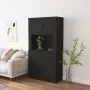 Tall black plywood sideboard by vidaXL, Sideboards - Ref: Foro24-3185352, Price: 169,19 €, Discount: %