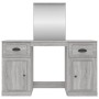 Tocador con espejo color gris Sonoma 130x50x132,5 cm de vidaXL, Tocadores para dormitorios - Ref: Foro24-3185341, Precio: 159...