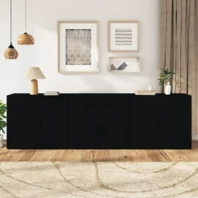 Sideboards 3 pieces black plywood by vidaXL, Sideboards - Ref: Foro24-3185416, Price: 235,45 €, Discount: %