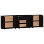 Aparadores 3 piezas madera contrachapada negro de vidaXL, Aparadores - Ref: Foro24-3185416, Precio: 248,22 €, Descuento: %