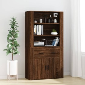 Hohes Sideboard aus braunem Eichensperrholz von vidaXL, Sideboards - Ref: Foro24-3185382, Preis: 139,66 €, Rabatt: %