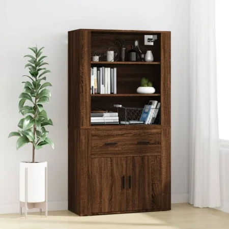 Hohes Sideboard aus braunem Eichensperrholz von vidaXL, Sideboards - Ref: Foro24-3185382, Preis: 135,29 €, Rabatt: %