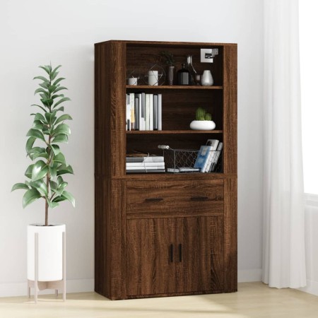 Tall oak brown plywood sideboard by vidaXL, Sideboards - Ref: Foro24-3185382, Price: 139,56 €, Discount: %