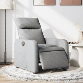 Sillón reclinable eléctrico tela gris claro en Sillones | Comprar online en Foro24