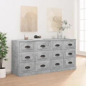 Sideboards 2 Stück betongraues Sperrholz von vidaXL, Sideboards - Ref: Foro24-3185283, Preis: 218,90 €, Rabatt: %