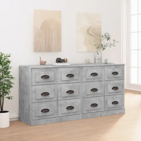 Sideboards 2 pcs concrete gray plywood by vidaXL, Sideboards - Ref: Foro24-3185283, Price: 218,91 €, Discount: %