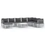 9-teiliges Gartenmöbel-Set mit Kissen aus weißem Stahl von vidaXL, Gartensets - Ref: Foro24-3186914, Preis: 554,83 €, Rabatt: %