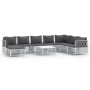 9-teiliges Gartenmöbel-Set mit Kissen aus weißem Stahl von vidaXL, Gartensets - Ref: Foro24-3186914, Preis: 563,40 €, Rabatt: %