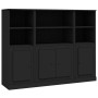 Hohe Sideboards, 3 Stück, schwarzes Sperrholz von vidaXL, Sideboards - Ref: Foro24-3185304, Preis: 212,06 €, Rabatt: %