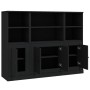 Aparadores altos 3 piezas madera contrachapada negro de vidaXL, Aparadores - Ref: Foro24-3185304, Precio: 211,05 €, Descuento: %