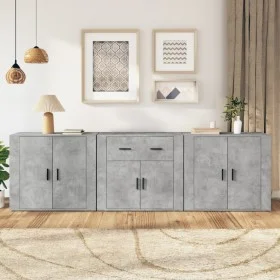 Sideboards 3 pieces concrete gray plywood by vidaXL, Sideboards - Ref: Foro24-3185419, Price: 257,08 €, Discount: %
