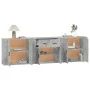 Aparadores 3 piezas madera contrachapada gris hormigón de vidaXL, Aparadores - Ref: Foro24-3185419, Precio: 257,17 €, Descuen...
