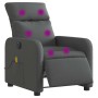 Sillón reclinable de masaje eléctrico tela gris oscuro
