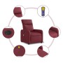 Sillón de masaje reclinable eléctrico tela rojo tinto