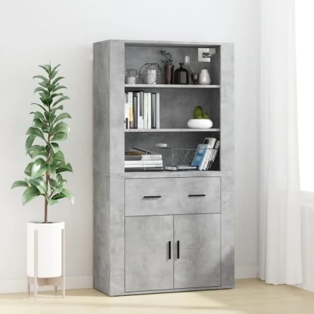 Concrete gray plywood tall sideboard by vidaXL, Sideboards - Ref: Foro24-3185379, Price: 166,91 €, Discount: %