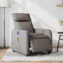 Sillón reclinable de masaje eléctrico tela gris taupe