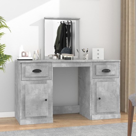 Dressing table with concrete gray mirror 130x50x132.5 cm by vidaXL, Bedroom Dressers - Ref: Foro24-3185339, Price: 151,15 €, ...