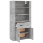 Concrete gray plywood tall sideboard by vidaXL, Sideboards - Ref: Foro24-3185379, Price: 169,86 €, Discount: %