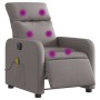 Sillón reclinable de masaje eléctrico tela gris taupe