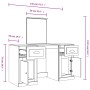 Dressing table with concrete gray mirror 130x50x132.5 cm by vidaXL, Bedroom Dressers - Ref: Foro24-3185339, Price: 151,15 €, ...
