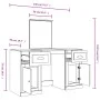 Dressing table with concrete gray mirror 130x50x132.5 cm by vidaXL, Bedroom Dressers - Ref: Foro24-3185339, Price: 149,37 €, ...