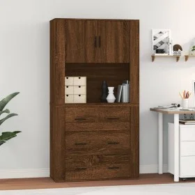 Hohes Sideboard aus braunem Eichensperrholz von vidaXL, Sideboards - Ref: Foro24-3185390, Preis: 146,81 €, Rabatt: %