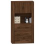 Aparador alto madera contrachapada marrón roble de vidaXL, Aparadores - Ref: Foro24-3185390, Precio: 158,53 €