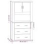 Aparador alto madera contrachapada marrón roble de vidaXL, Aparadores - Ref: Foro24-3185390, Precio: 146,97 €, Descuento: %