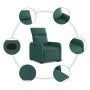 Sillón reclinable elevable tela verde oscuro