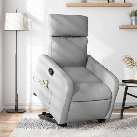 Sillón de masaje reclinable de pie de tela gris claro Sillón de masaje reclinable de pie de tela gris claro