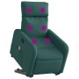 Silla de masaje reclinable de pie de tela verde oscura