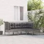 Set de muebles de jardín 4 pzas y cojines ratán sintético gris de vidaXL, Conjuntos de jardín - Ref: Foro24-3187501, Precio: ...