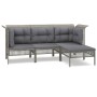 4-piece garden furniture set and gray synthetic rattan cushions by vidaXL, Garden sets - Ref: Foro24-3187501, Price: 227,26 €...