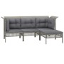 4-piece garden furniture set and gray synthetic rattan cushions by vidaXL, Garden sets - Ref: Foro24-3187501, Price: 227,26 €...