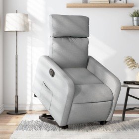 Sillón eléctrico reclinable elevable de tela gris claro Sillón eléctrico reclinable elevable de tela gris claro