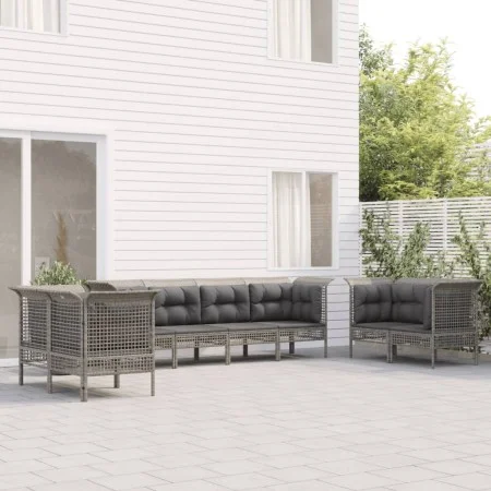 8-teiliges Gartenmöbel-Set und graue synthetische Rattankissen von vidaXL, Gartensets - Ref: Foro24-3187493, Preis: 468,89 €,...