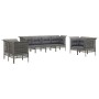 8-teiliges Gartenmöbel-Set und graue synthetische Rattankissen von vidaXL, Gartensets - Ref: Foro24-3187493, Preis: 481,80 €,...