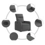 Sillón eléctrico reclinable elevable de tela gris oscuro