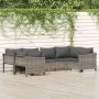 6-teiliges Gartenmöbel-Set und graue synthetische Rattankissen von vidaXL, Gartensets - Ref: Foro24-3187300, Preis: 487,90 €,...