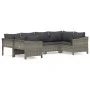 6-piece garden furniture set and gray synthetic rattan cushions by vidaXL, Garden sets - Ref: Foro24-3187300, Price: 484,40 €...