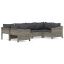 6-teiliges Gartenmöbel-Set und graue synthetische Rattankissen von vidaXL, Gartensets - Ref: Foro24-3187300, Preis: 487,90 €,...