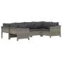 6-piece garden furniture set and gray synthetic rattan cushions by vidaXL, Garden sets - Ref: Foro24-3187300, Price: 484,40 €...