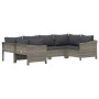 6-teiliges Gartenmöbel-Set und graue synthetische Rattankissen von vidaXL, Gartensets - Ref: Foro24-3187300, Preis: 487,90 €,...