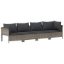 6-teiliges Gartenmöbel-Set und graue synthetische Rattankissen von vidaXL, Gartensets - Ref: Foro24-3187300, Preis: 487,90 €,...