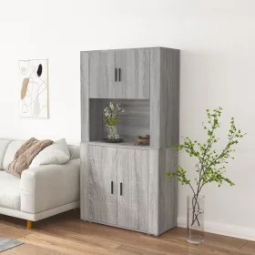 Sonoma hohes Sideboard aus grauem Sperrholz von vidaXL, Sideboards - Ref: Foro24-3185357, Preis: 161,40 €, Rabatt: %