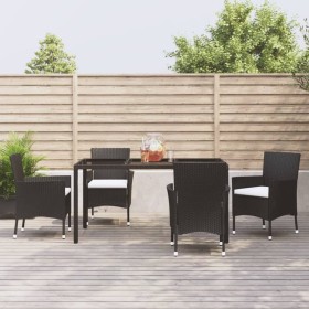 5-piece garden furniture set with black synthetic rattan cushions by vidaXL, Garden sets - Ref: Foro24-3187318, Price: 338,42...