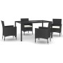 5-teiliges Gartenmöbel-Set mit schwarzen synthetischen Rattankissen von vidaXL, Gartensets - Ref: Foro24-3187318, Preis: 338,...
